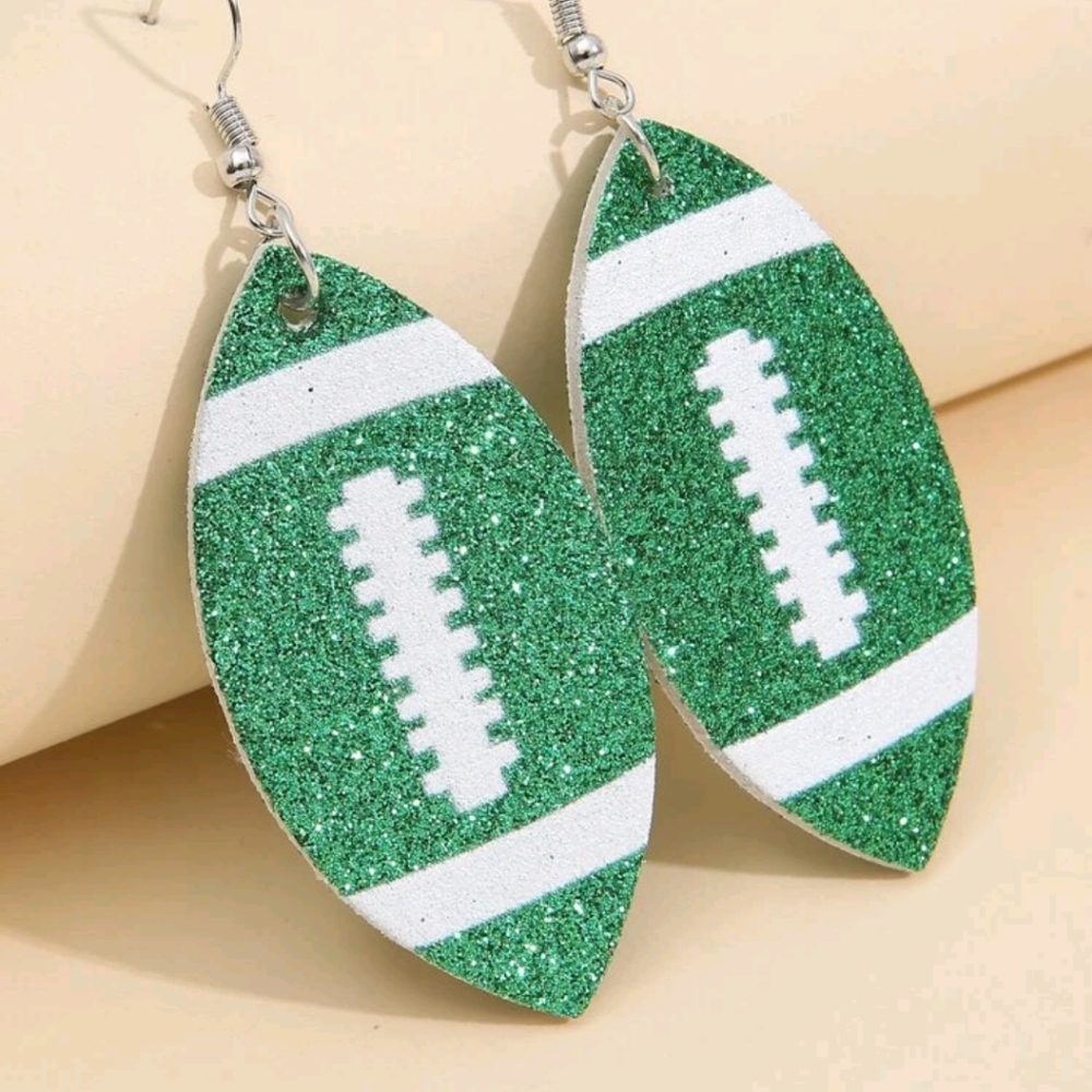 🍉5 for $25* Glitter Football Earrings